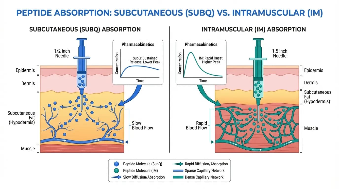Subcutaneous vs Intramuscular Peptide Injection: What Research Shows