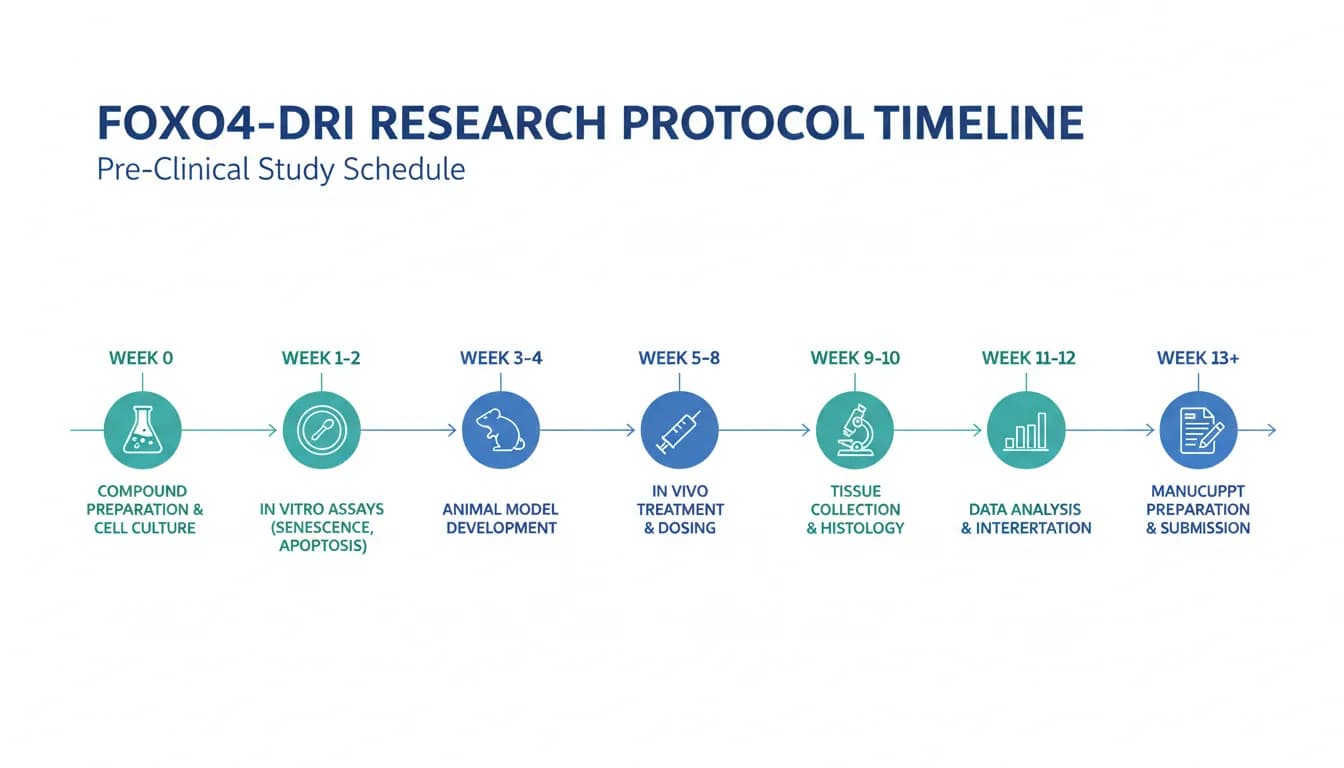 Dosing protocol timeline for FOXO4-DRI