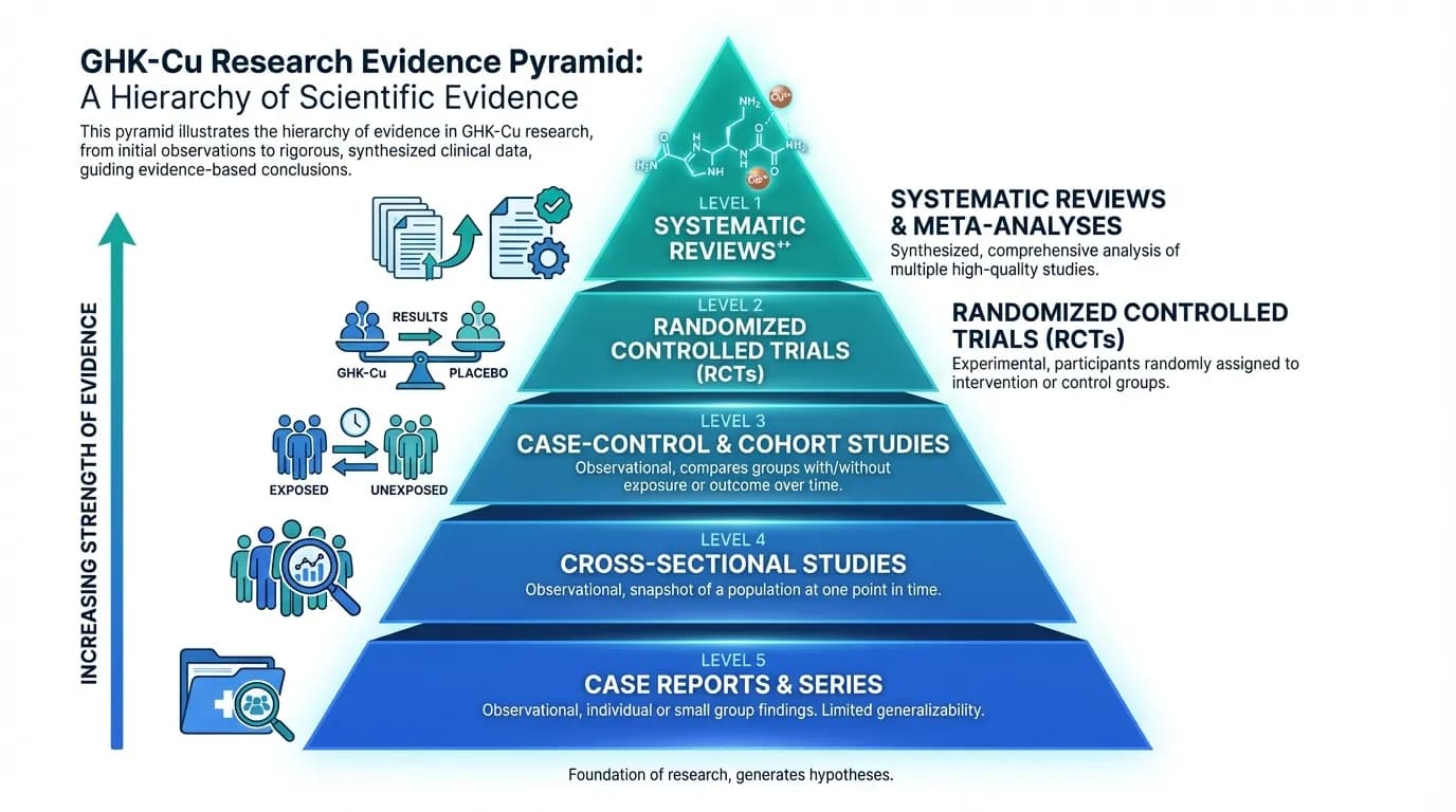 Evidence pyramid for GHK-Cu research