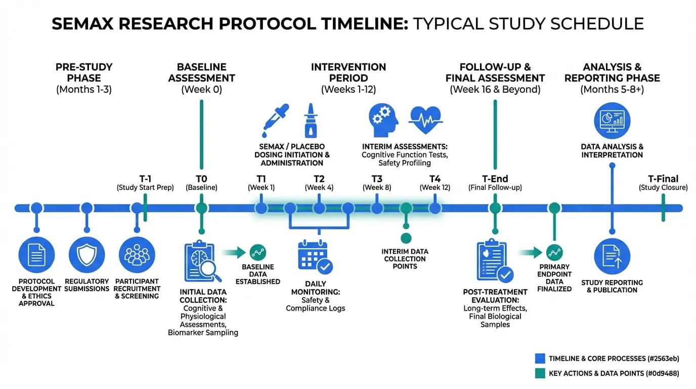 Dosing protocol timeline for Semax